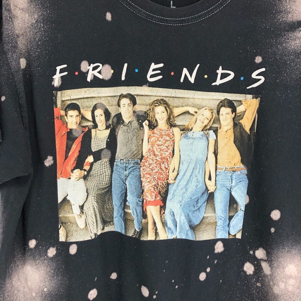 FRIENDS TV Show Graphic T-Shirt Bleached Size Large - Picture 2 of 4